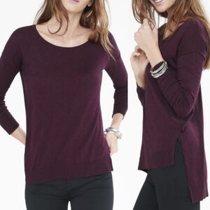 Express Dark Purple Maroon Asymmetrical Tunic Sweater - Size M 💜